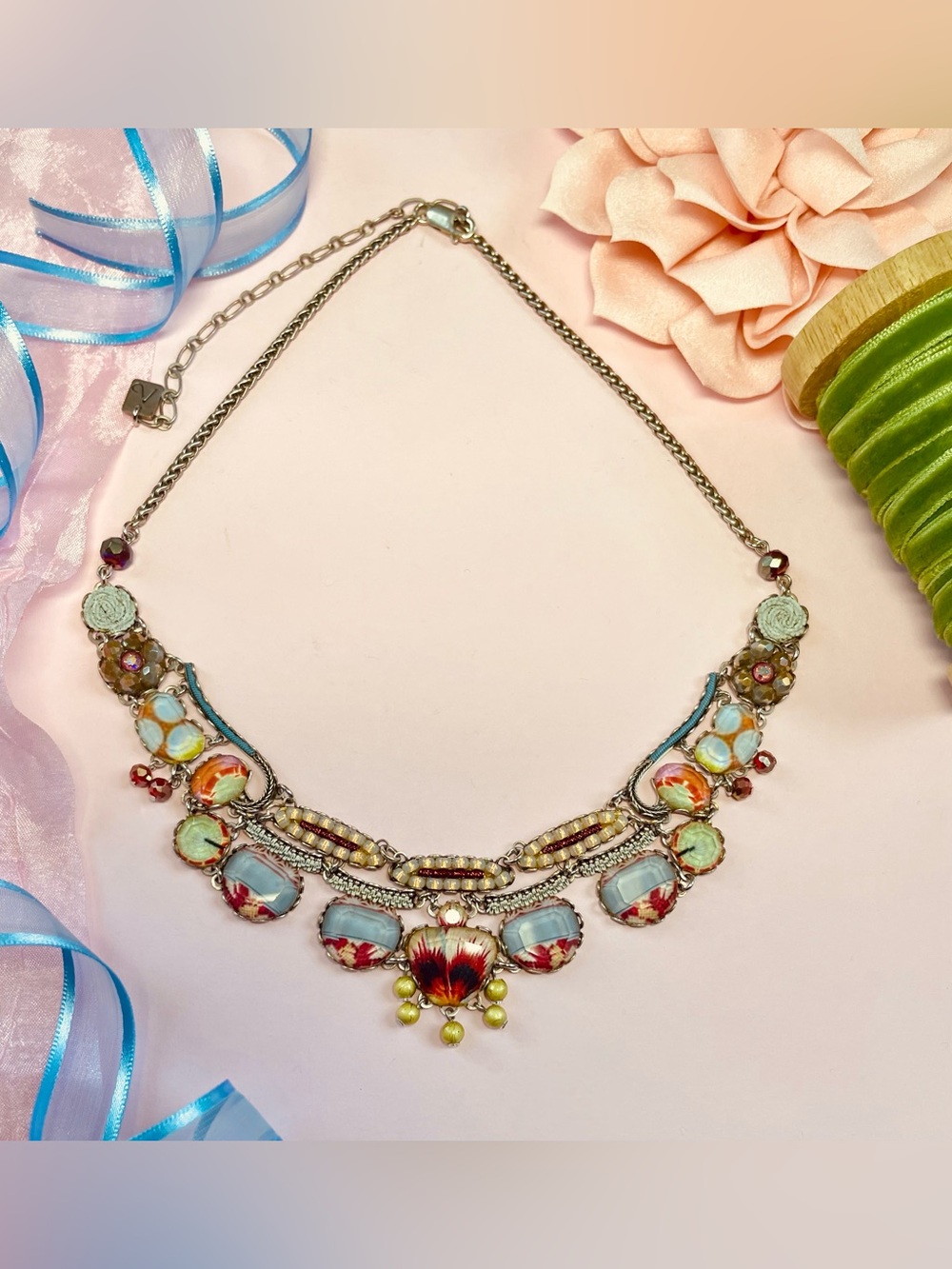 New! Scarlet Blooms Necklace